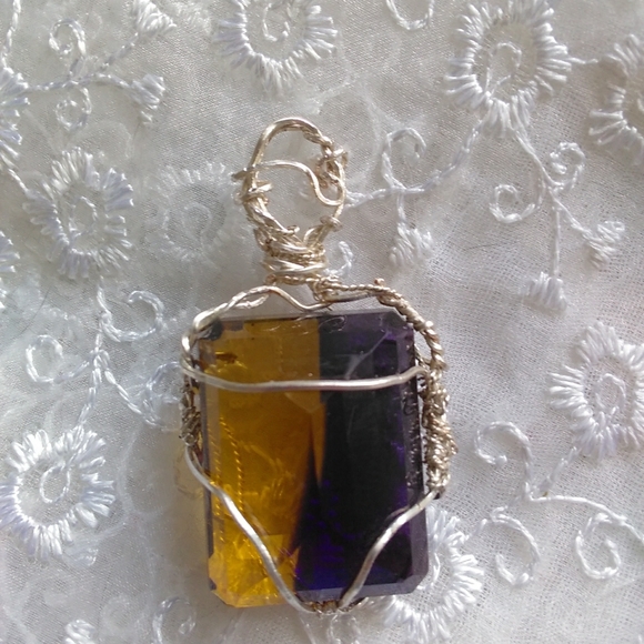 Rare Natural Ametrine 63.20 CT SS Wire Pendant - Picture 2 of 10